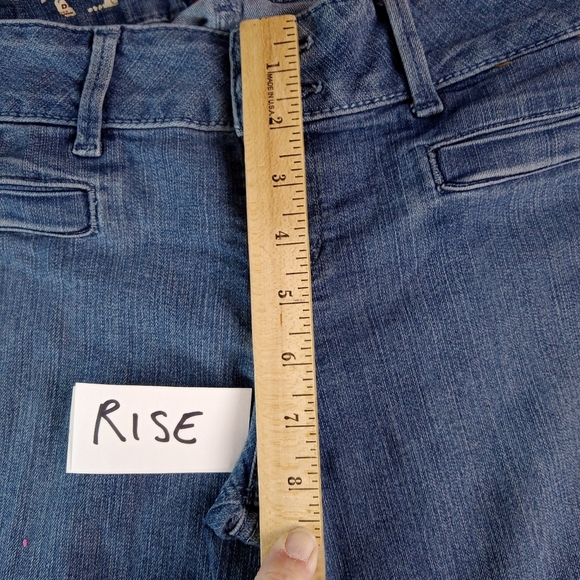 Vintage Y2K Jean Bell Bottom Hippie Cowgirl Mid Rise Mid Wash Blue Casual Wm L - Picture 11 of 12